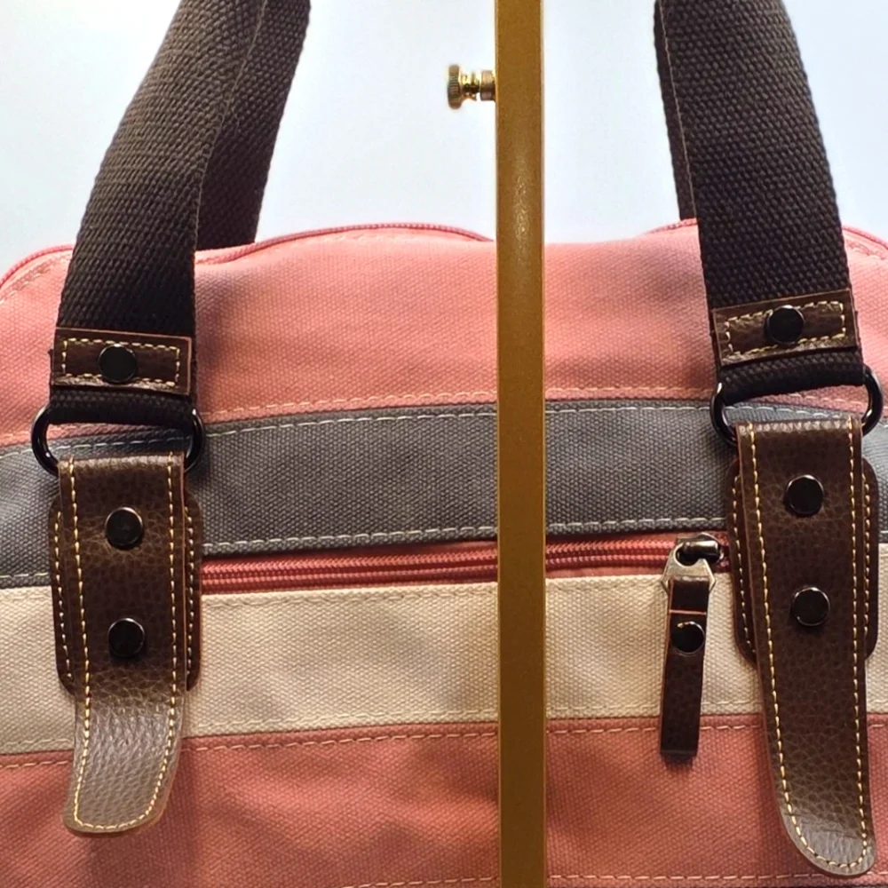 Canvas Multi Colored Stripe  Women's Bag With Crossbody Strap EUC - Picture 11 of 12